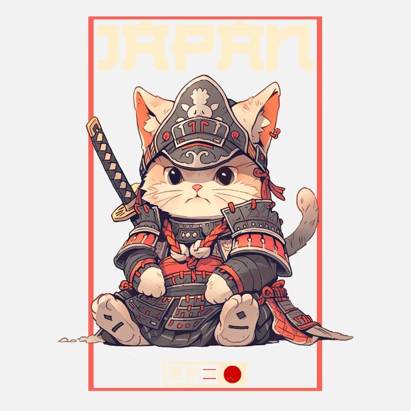 Asia Cat Japanese Samurai Samurai