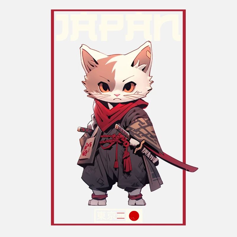 Asia Cat Japanese Samurai Samurai