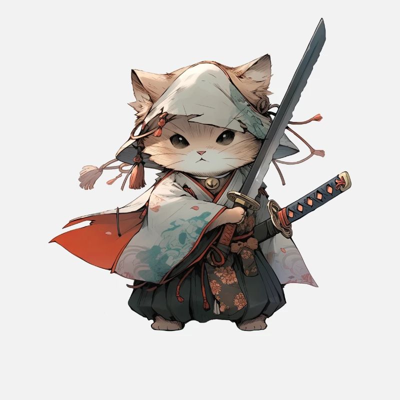 Asia Cat Japanese Samurai Samurai