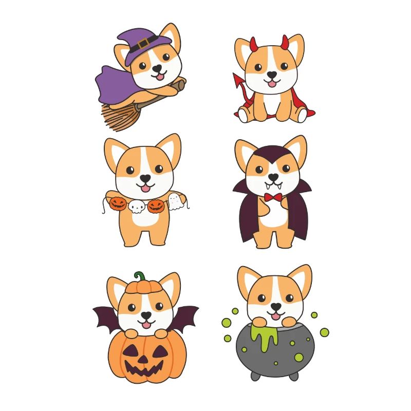 Corgi Halloween Devil Pumpkin Vampire Costume