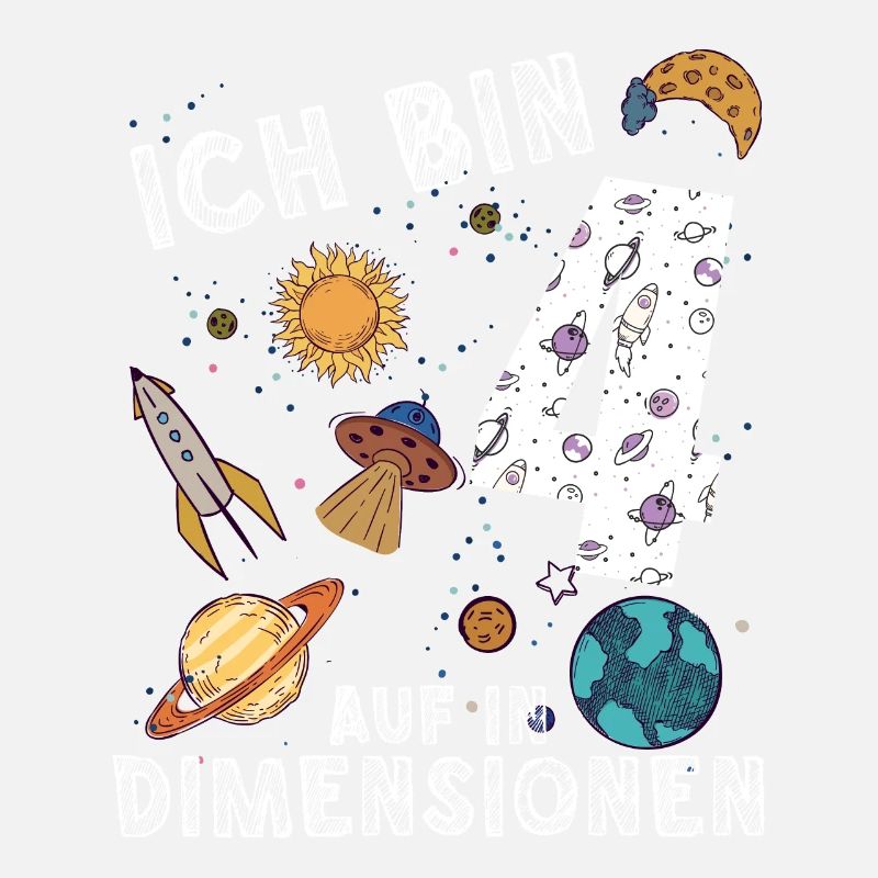 Ich bin 4 Auf in neue Dimensionen 4. Geburtstag