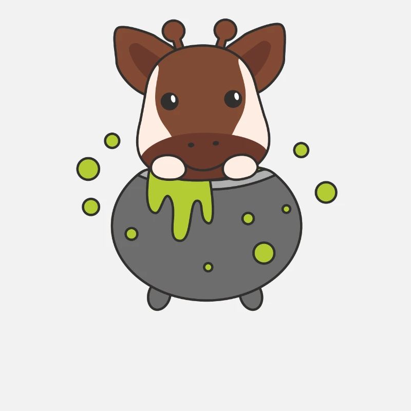 Okapi Happy Halloween Cauldron Bat