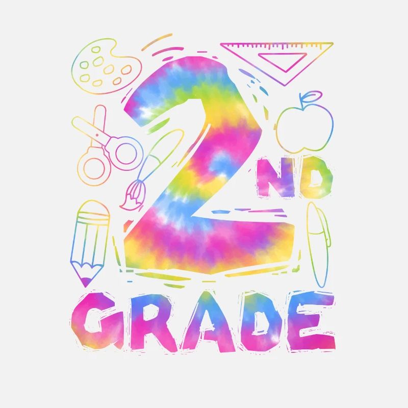 Tie Dye 2nd Grade Second Typography Team Student