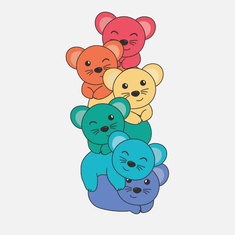 Rainbow Mouse Cute Colorful Mouse for Kids