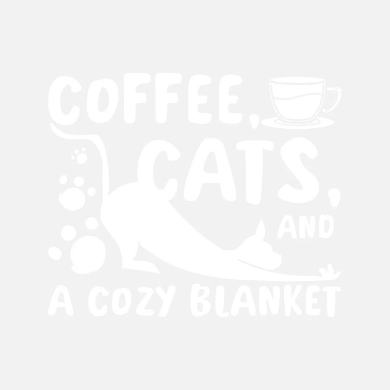 Coffee, cats, and cozy blanket