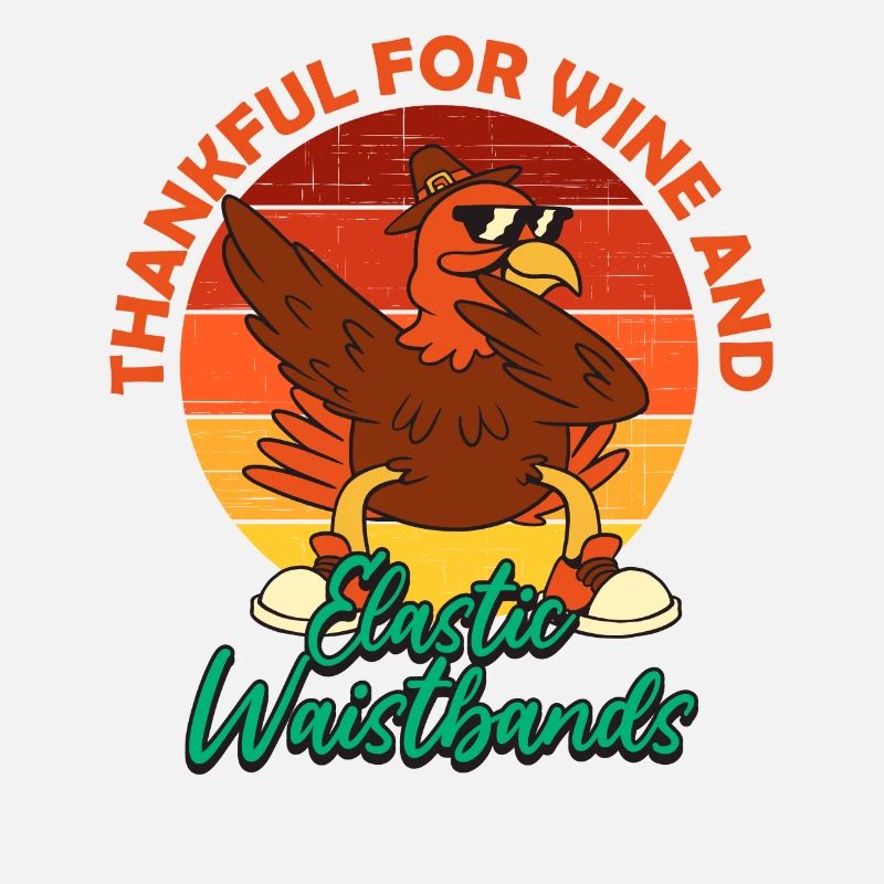 Thankful For Wine Ceintures élastiques Thanksgiving
