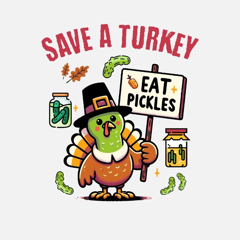 Save A Turkey Eat Pickles Thanksgiving Geschenk