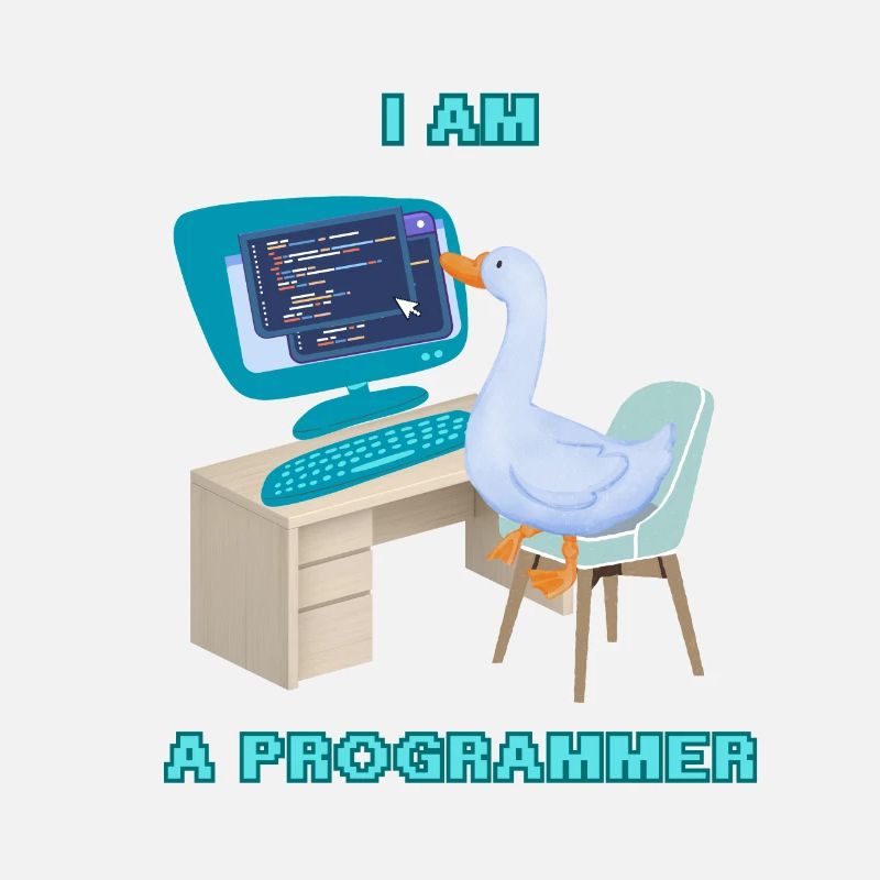 Un canard programmeur, un design amusant pour les programmeurs