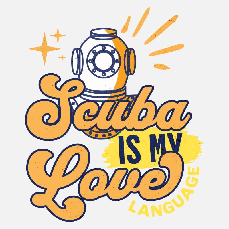 Scuba is my Love Language Diving Message Blue