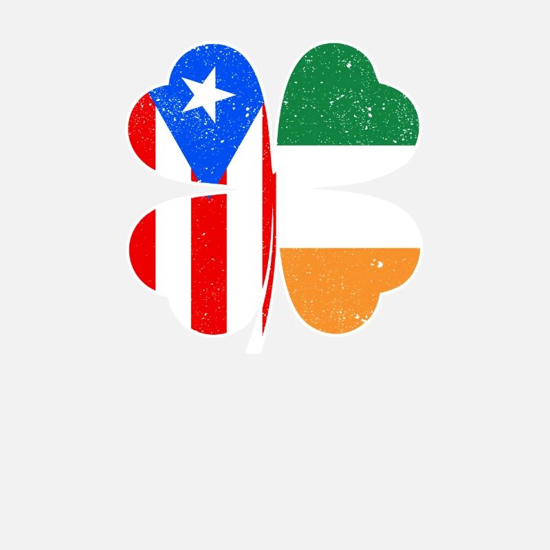 Drapeau portoricain irlandais trèfle d’Irlande