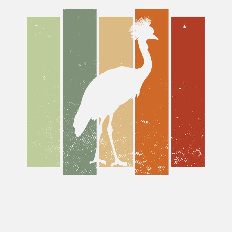 Crowned Crane Retro Birdwatching Bird Watcher