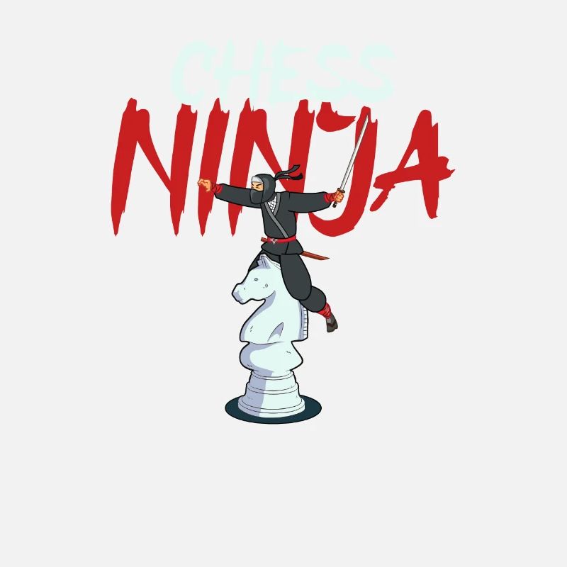 Chess Ninja Funny Board Game Player Fan
