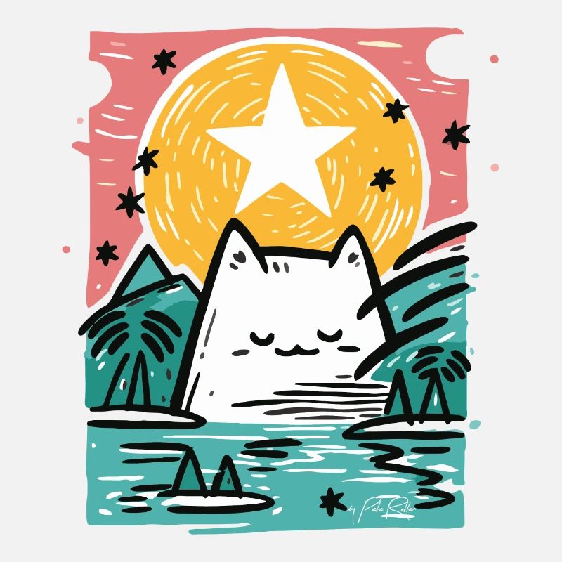 Chat endormi dans la nature