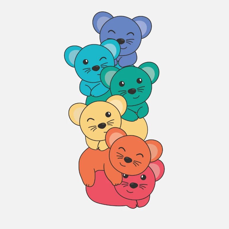 Rainbow Flag Pride LGBTQ Cute Mouse Stack