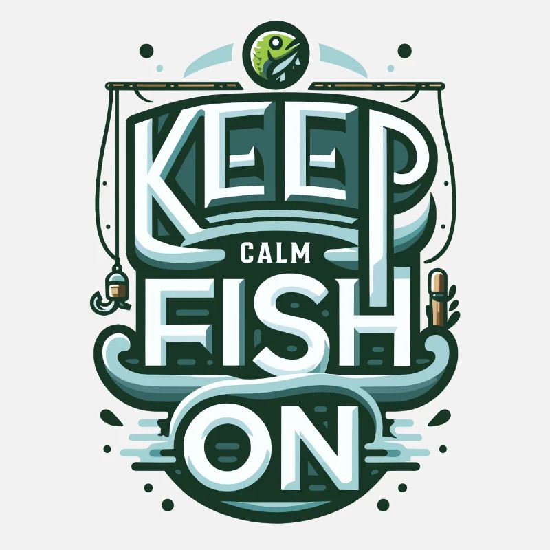 Relaxing 'Keep Calm and Fish On' Angler Design
