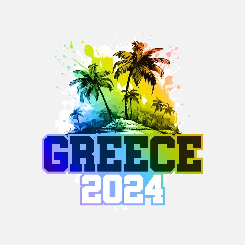 Grèce 2024 Vacances Palmiers Multicolores