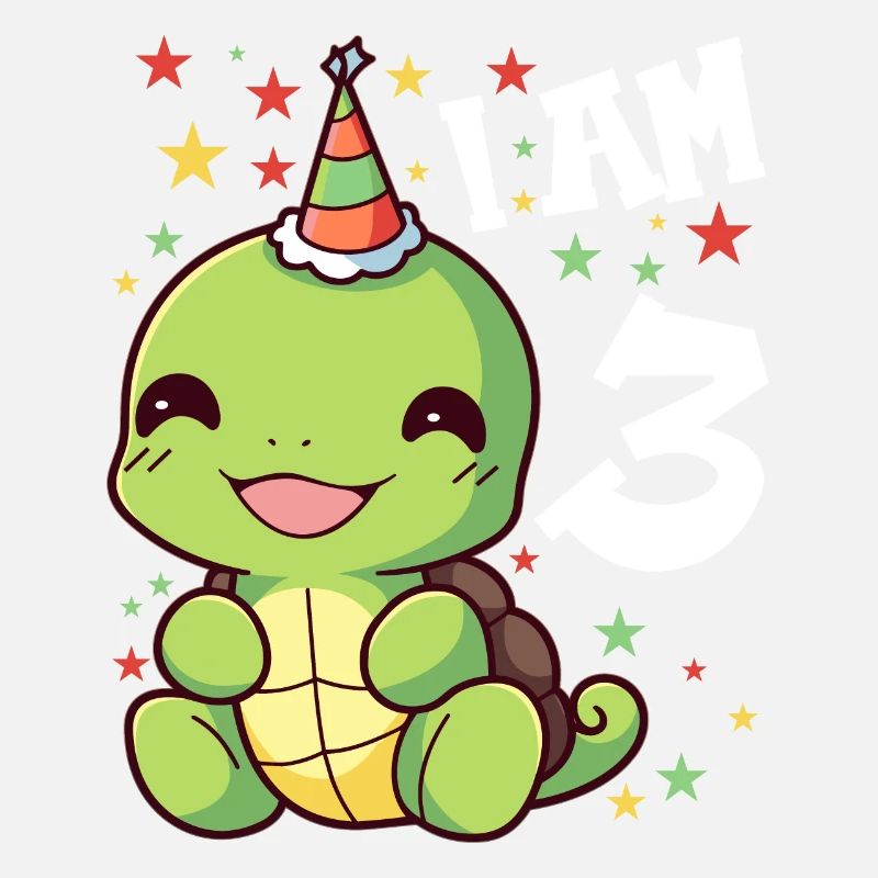 Ich bin 3 Schildkröten Schildkröte 3. Geburtstag