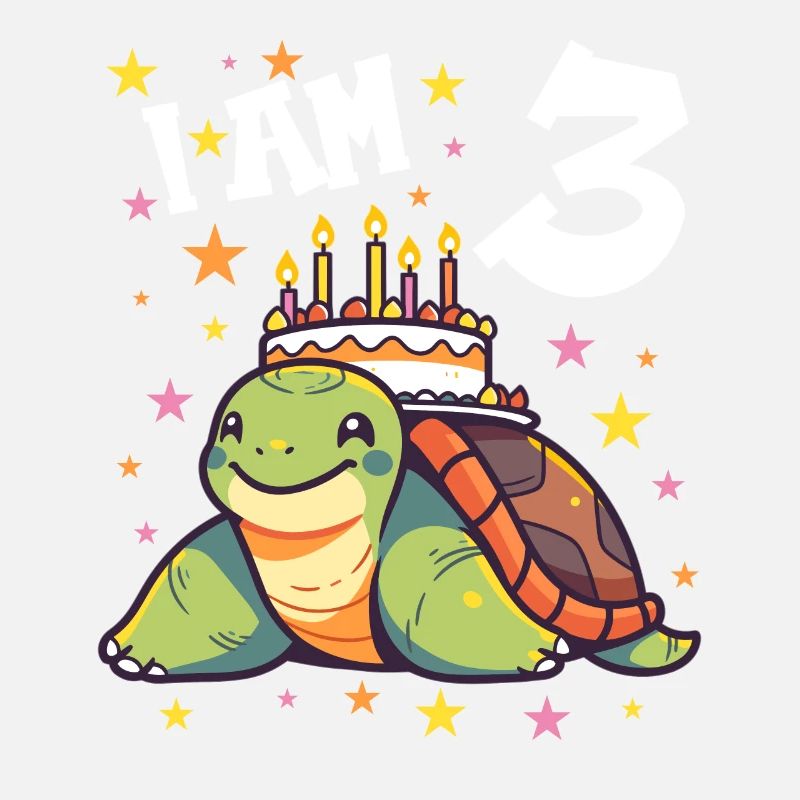 Ich bin 3 Schildkröten Schildkröte 3. Geburtstag