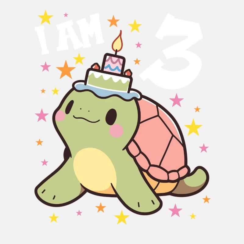 Ich bin 3 Schildkröten Schildkröte 3. Geburtstag