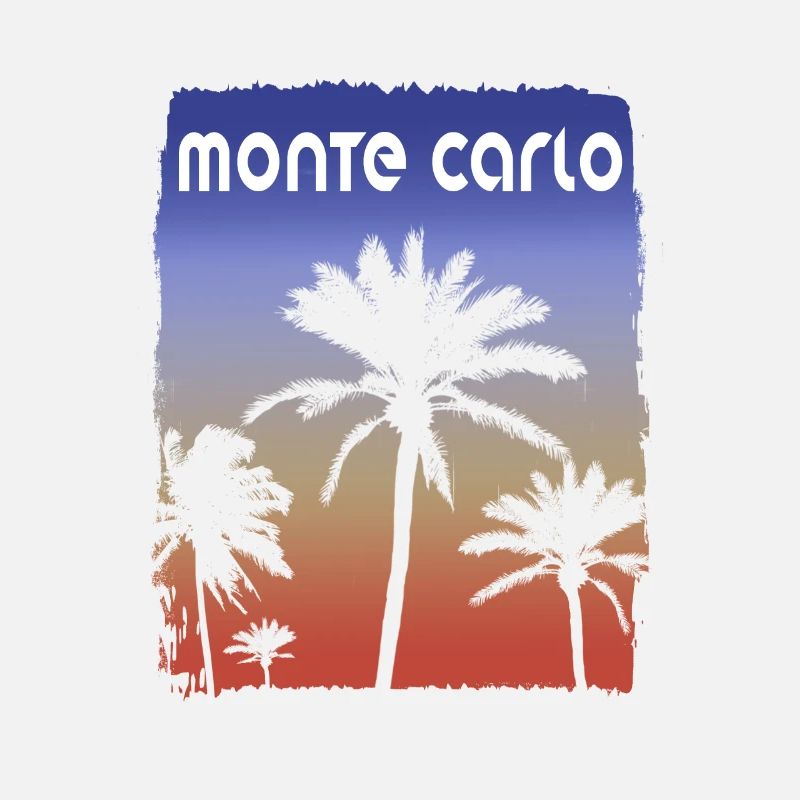 Monte Carlo Sunset Vacation Souvenir Palm Tree