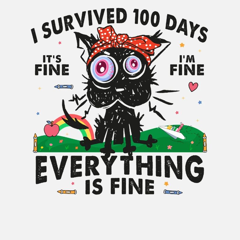 100 jours d’école Chat C’EST BIEN JE VAIS BIEN