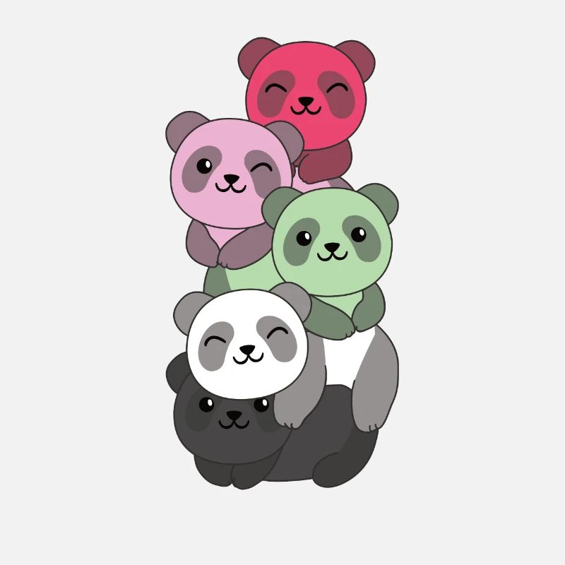 recipromantic flag pride LGBTQ cute panda