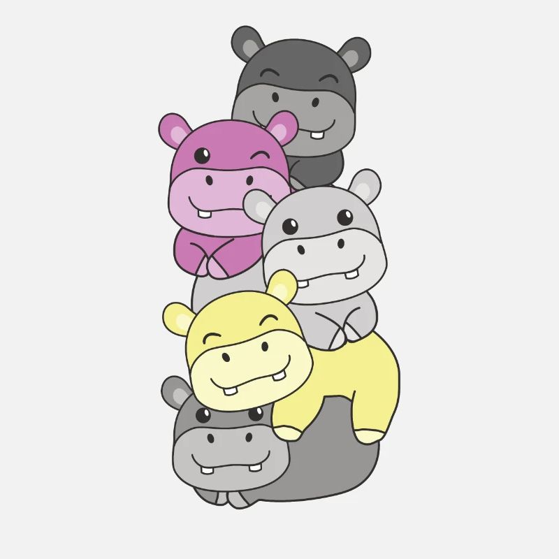 Perigirl Flag Pride LGBTQ süßer Hippo Stapel