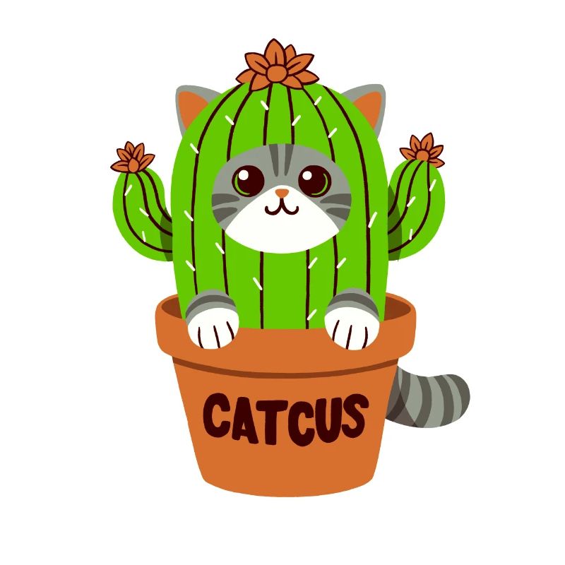 Jeu de mots Cactus chat - Catcus