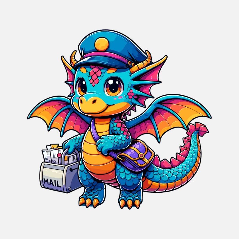 Drache Postbote, Drachenpostbote, Briefträger