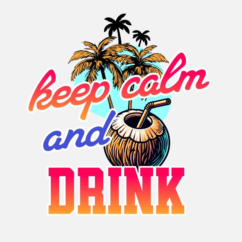 keep calm and drink - cool coconut