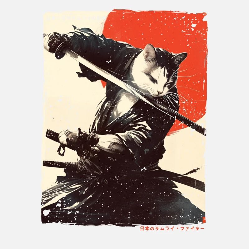 Samurai Cat Kawaii Japanische Ninja Katze