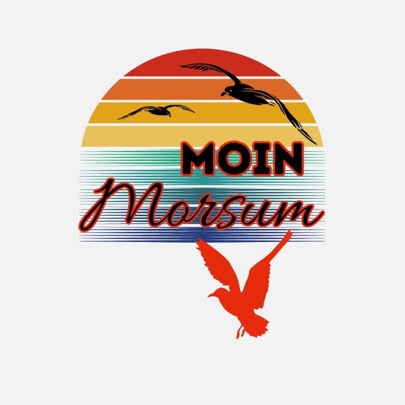 Moin Morsum mit Möwe im Retro Style-Sylt-Morsum
