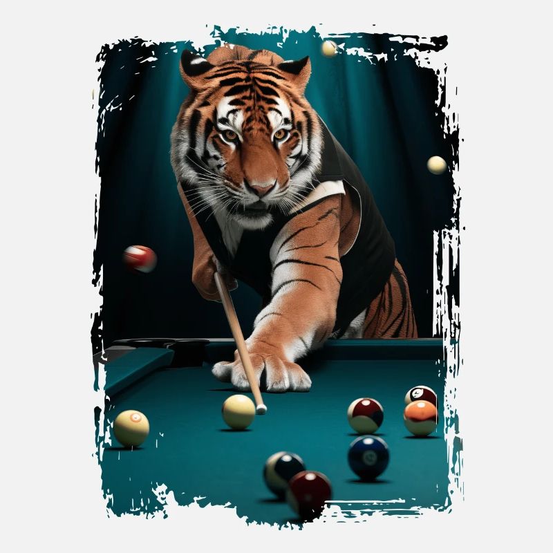 Tiger spielt Billard Geschenk