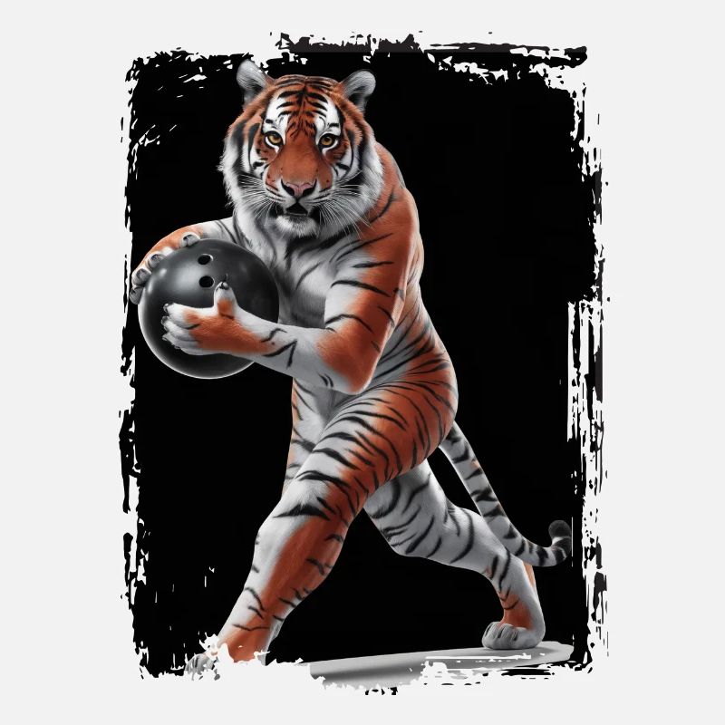 Tiger spielt Bowling Geschenk