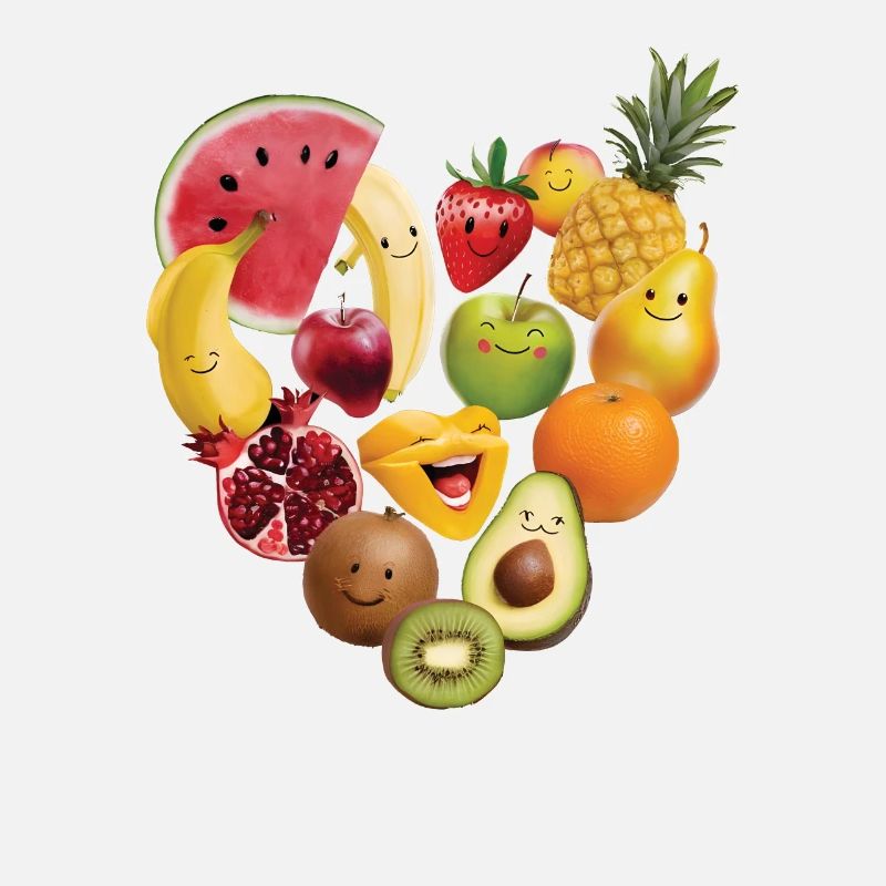 Fruchtcollage Herz Geschenk