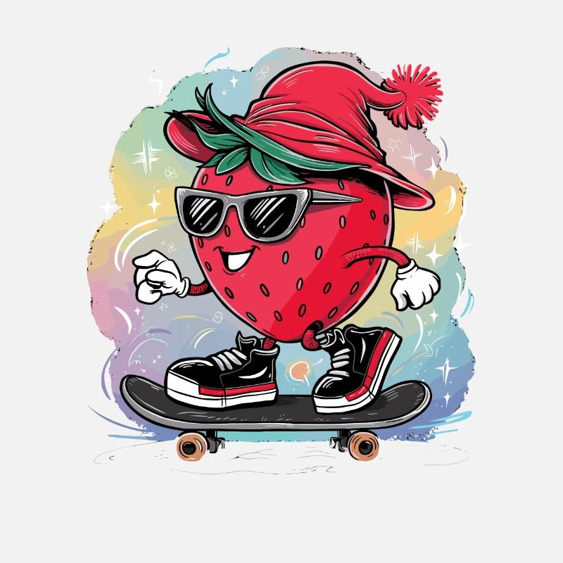 Cooler Erdbeere-Skater