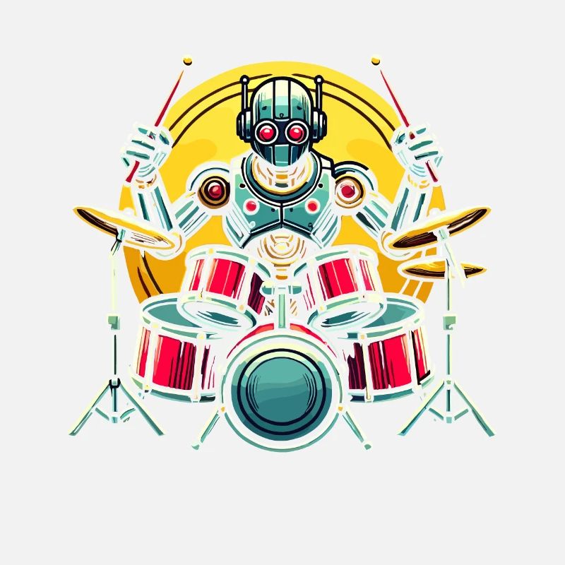 Energetic Robot Drummer Groove