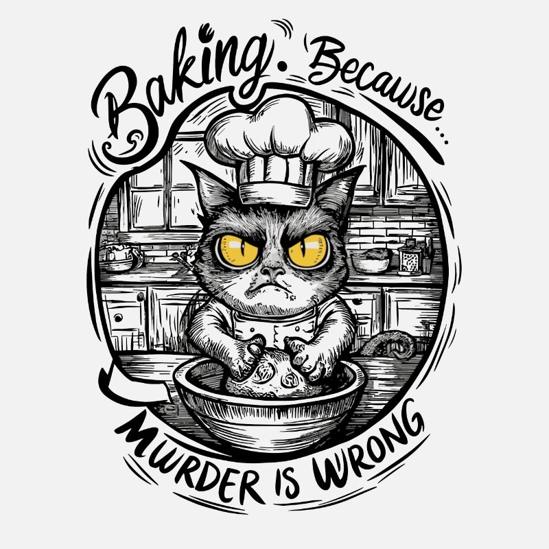 Funny Cat Baking Because Murder Is Wrong