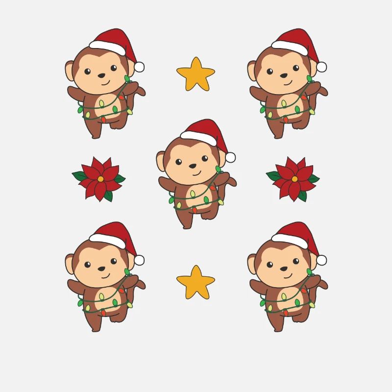 Monkey Christmas Winter Animals Monkey