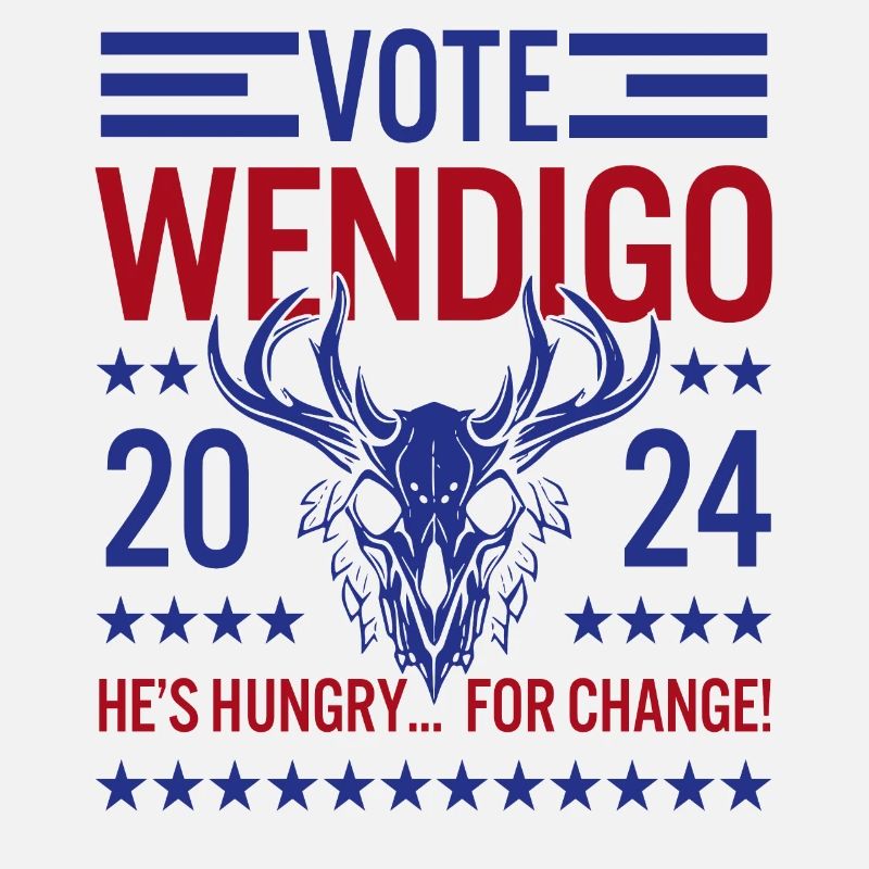 Vote Wendigo 2024 Funny Cryptids Folklore Wahl