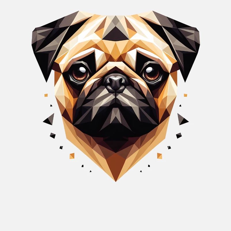 Polygon Hund, Digitale Kunst Tier Mops