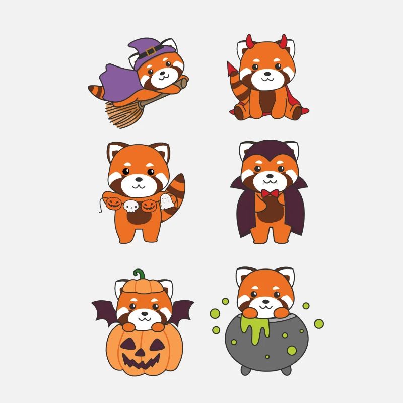 Red Panda Halloween Devil Pumpkin Vampire Costume
