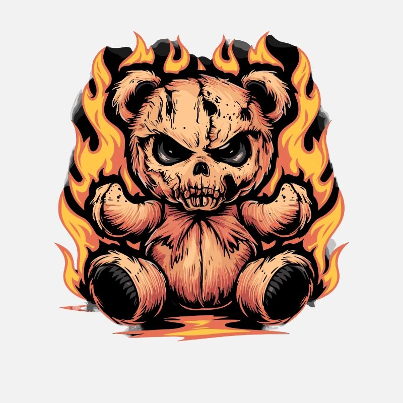 Fierce Flaming Teddy Bear Cool Statement