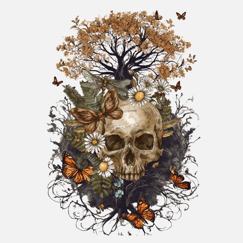 Yggdrasil Blumen Schmetterling Baum des Lebens