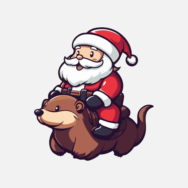 Biber Weihnachtsmann Cartoon