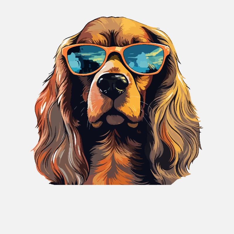 Cocker Spaniel Hundebesitzer, Digitale Kunst Hund