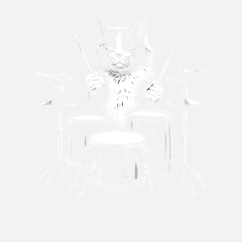 Cat Drummer Illustration: Cool Cat On
