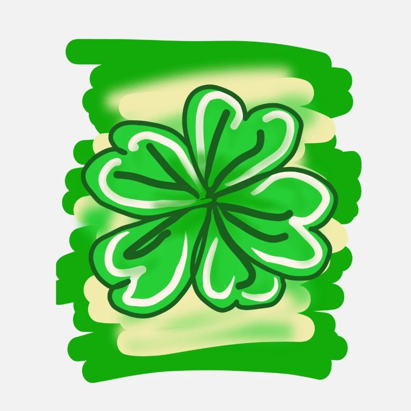 Trèfle peint à la main feuille porte-bonheur St Patrick
