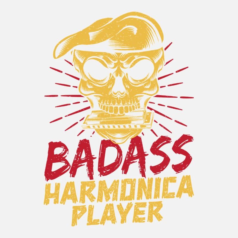 Funny Harmonica Player Badass Harmonica