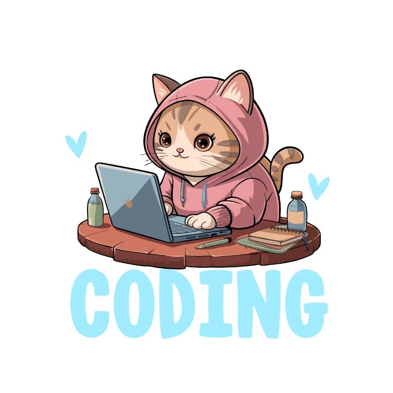 I Like Cats and Coding Nerd Design